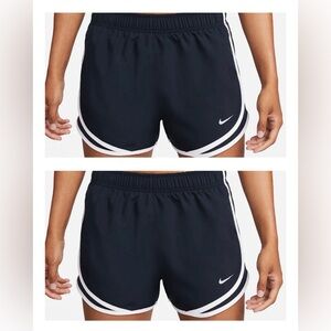 2 PAIRS Nike Womens Tempo Brief-Lined Running Shorts 3” inseam Black/White SMALL